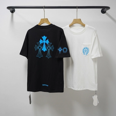 Chrome Hearts Black White Graphic 2228 Short Sleeve T-Shirt 01