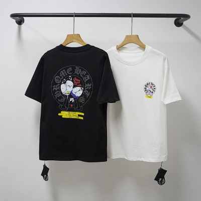 Chrome Hearts Black White Graphic 2229 Short Sleeve T-Shirt 01