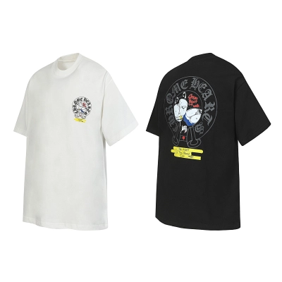 Chrome Hearts Black White Graphic 2229 Short Sleeve T-Shirt 02