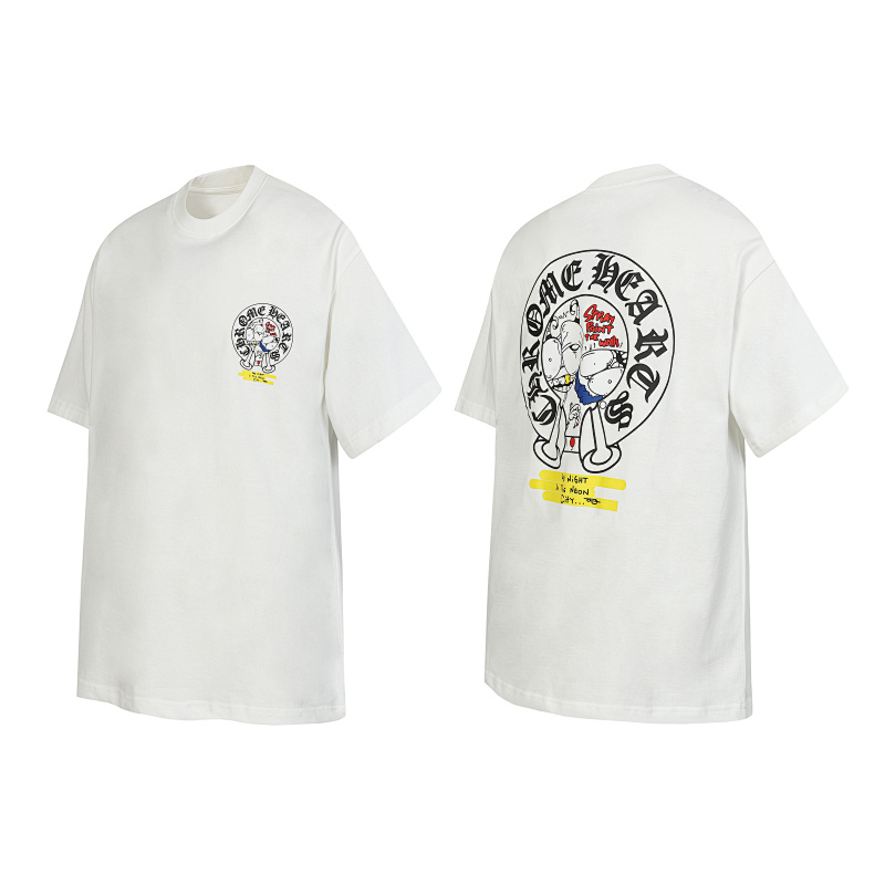 Chrome Hearts Black White Graphic 2229 Short Sleeve T-Shirt