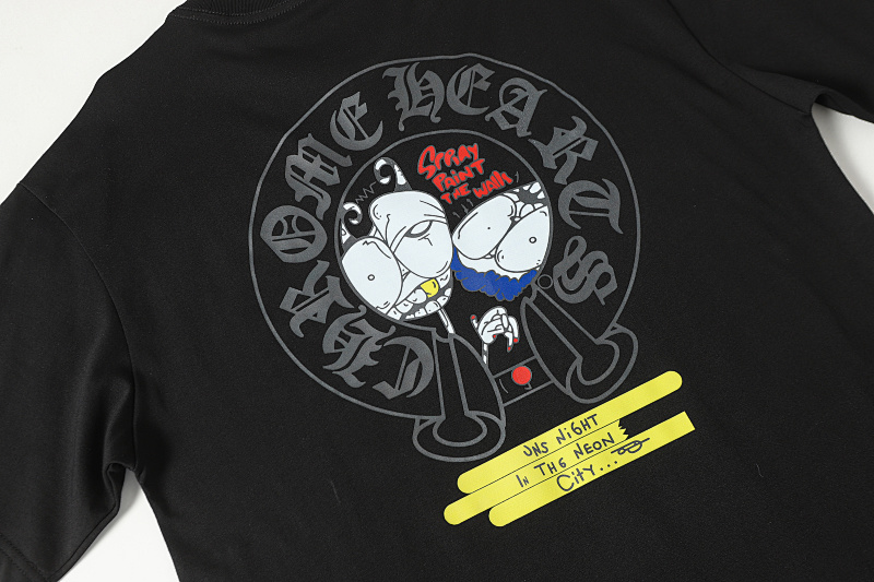 Chrome Hearts Black White Graphic 2229 Short Sleeve T-Shirt
