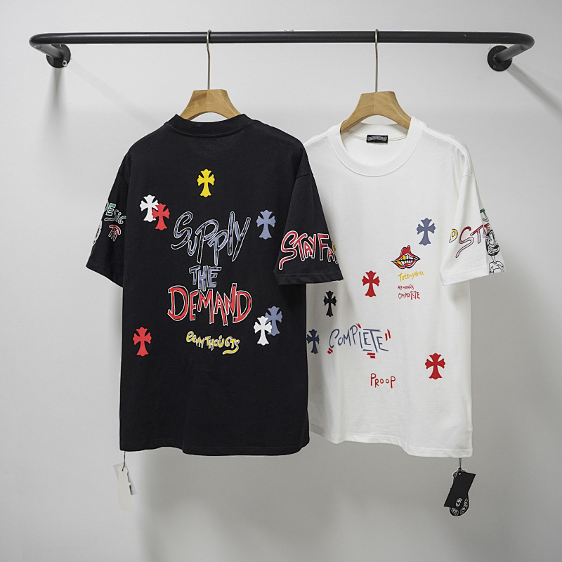 Chrome Hearts Black White Graphic 2230 Short Sleeve T-Shirt