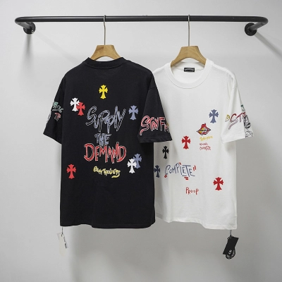 Chrome Hearts Black White Graphic 2230 Short Sleeve T-Shirt 01