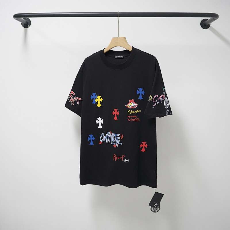 Chrome Hearts Black White Graphic 2230 Short Sleeve T-Shirt