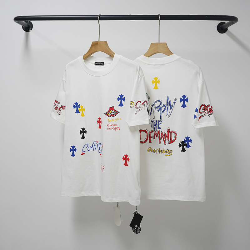 Chrome Hearts Black White Graphic 2230 Short Sleeve T-Shirt