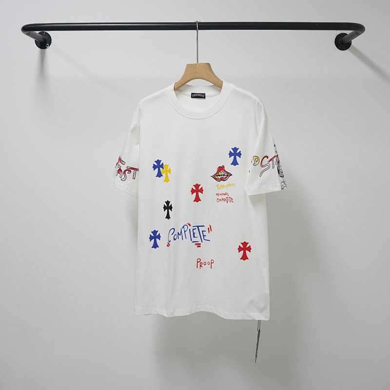 Chrome Hearts Black White Graphic 2230 Short Sleeve T-Shirt