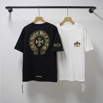 Chrome Hearts Black White Graphic 2231 Short Sleeve T-Shirt 01