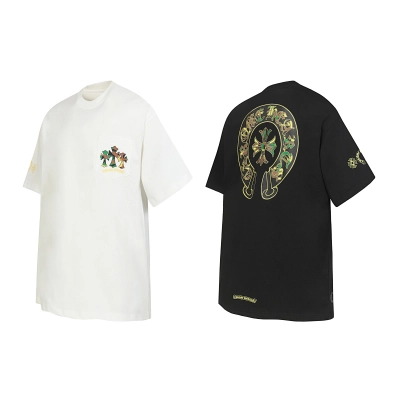 Chrome Hearts Black White Graphic 2231 Short Sleeve T-Shirt 02