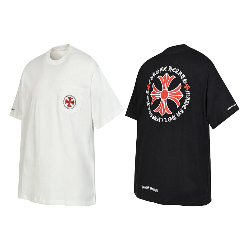 Chrome Hearts Black White Graphic 2232 Short Sleeve T-Shirt