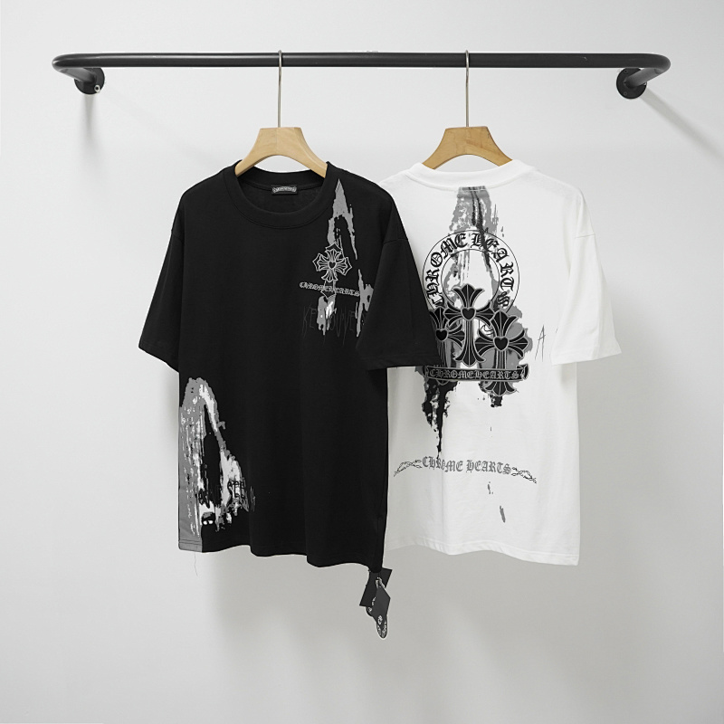 Chrome Hearts Black White Graphic 2234 Short Sleeve T-Shirt