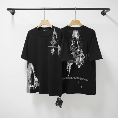 Chrome Hearts Black White Graphic 2234 Short Sleeve T-Shirt 02
