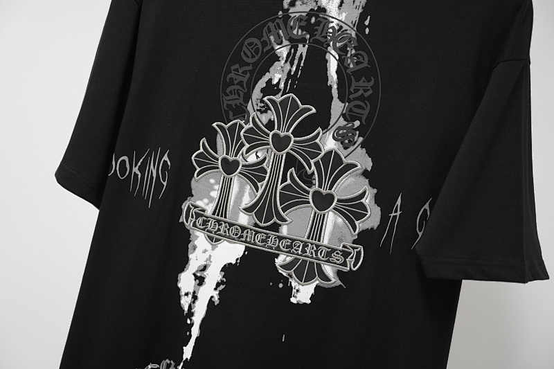 Chrome Hearts Black White Graphic 2234 Short Sleeve T-Shirt