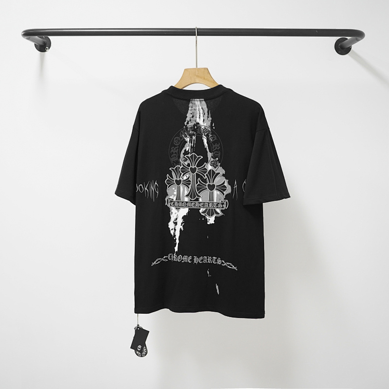 Chrome Hearts Black White Graphic 2234 Short Sleeve T-Shirt