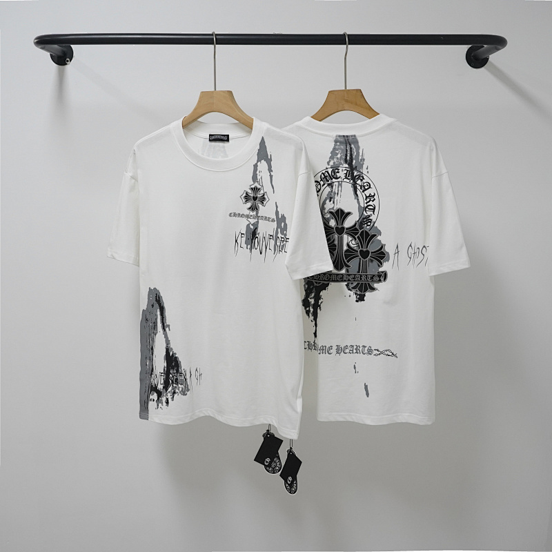 Chrome Hearts Black White Graphic 2234 Short Sleeve T-Shirt