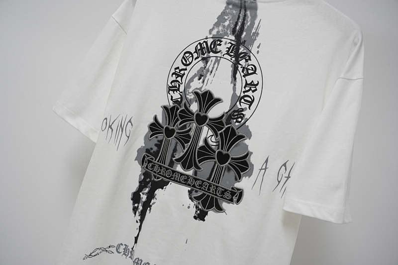 Chrome Hearts Black White Graphic 2234 Short Sleeve T-Shirt