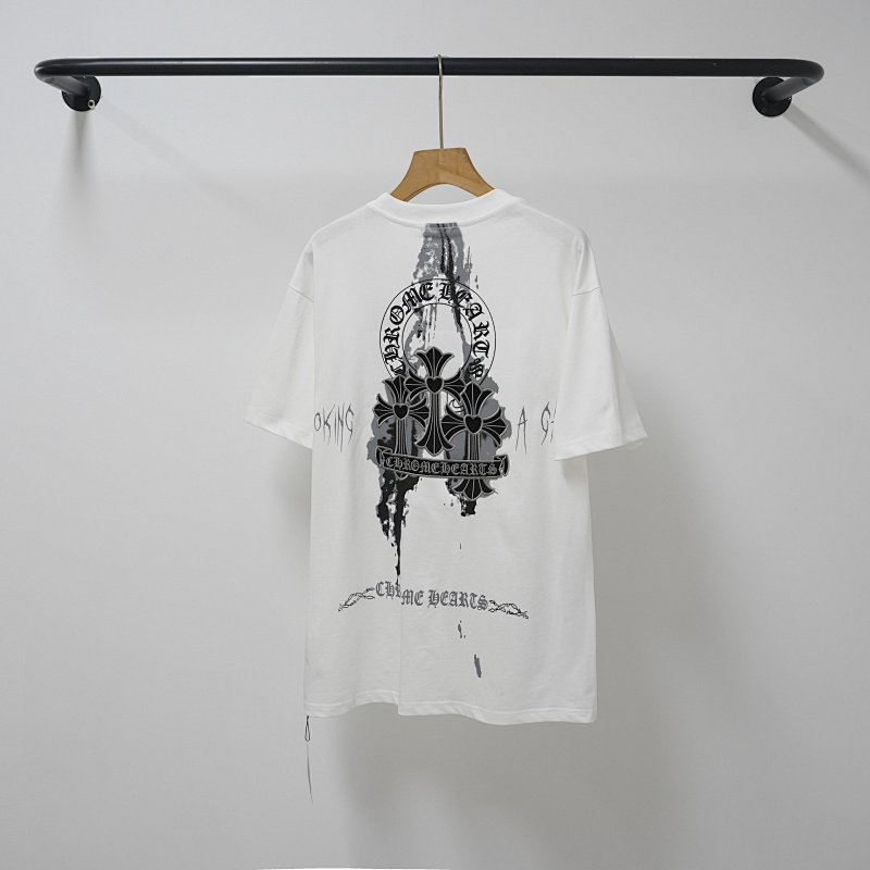 Chrome Hearts Black White Graphic 2234 Short Sleeve T-Shirt