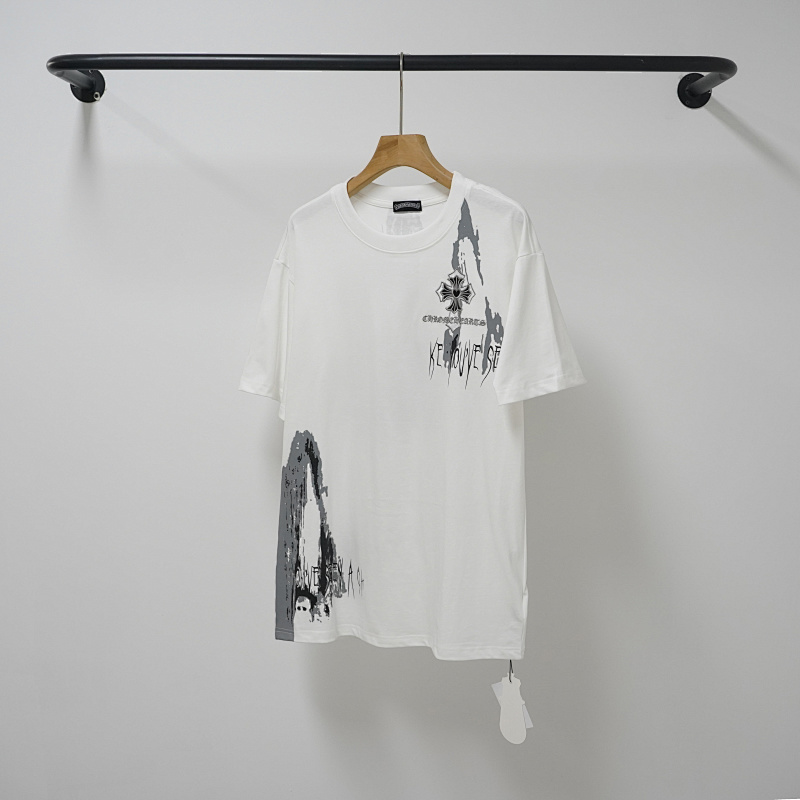 Chrome Hearts Black White Graphic 2234 Short Sleeve T-Shirt