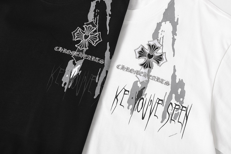 Chrome Hearts Black White Graphic 2234 Short Sleeve T-Shirt