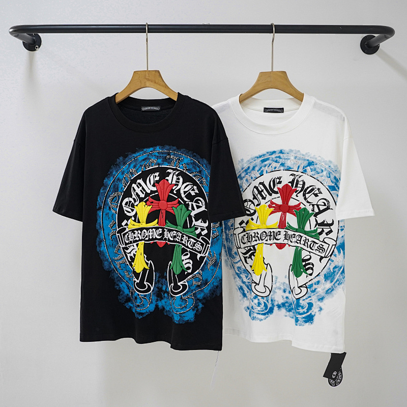 Chrome Hearts Black White Graphic 2255 Short Sleeve T-Shirt