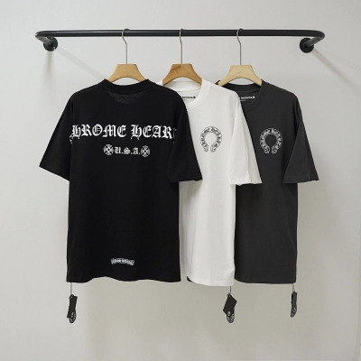Chrome Hearts Black White Gray Black White 2021 Short Sleeve T-Shirt 01
