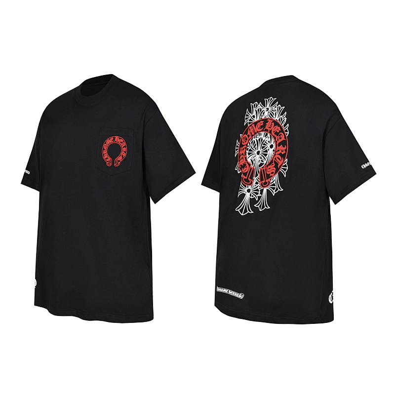 Chrome Hearts Black White Pink Black White 2221 Short Sleeve T-Shirt