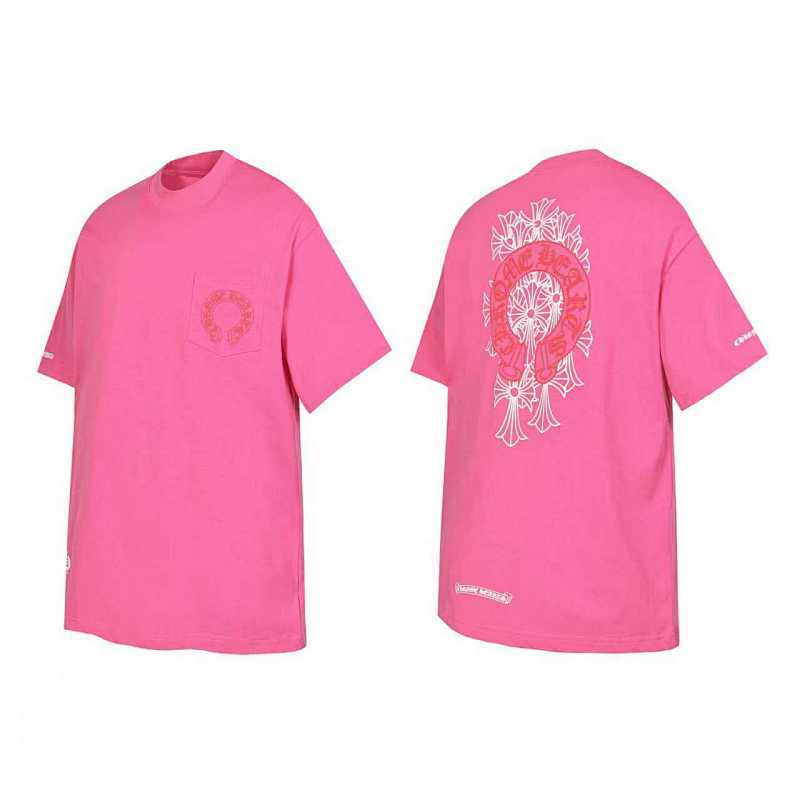 Chrome Hearts Black White Pink Black White 2221 Short Sleeve T-Shirt