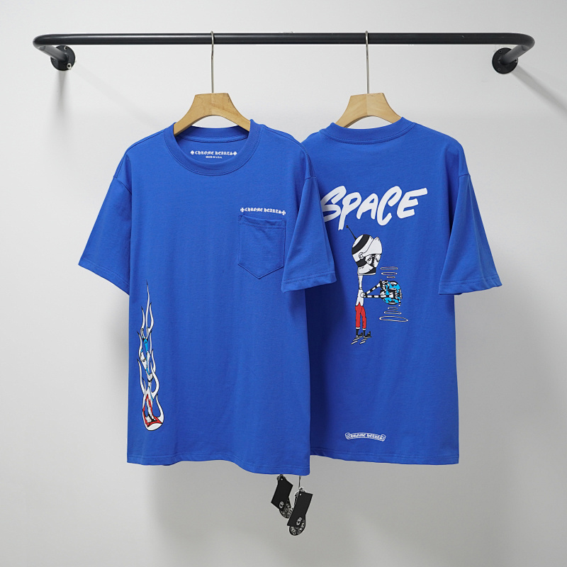Chrome Hearts Blue Graphic 2214 Short Sleeve T-Shirt