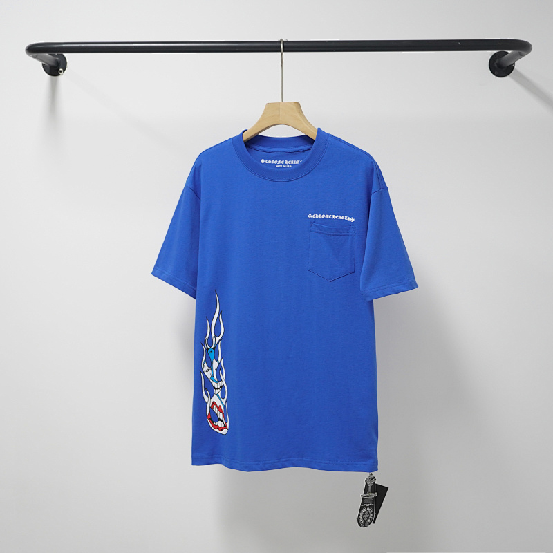 Chrome Hearts Blue Graphic 2214 Short Sleeve T-Shirt