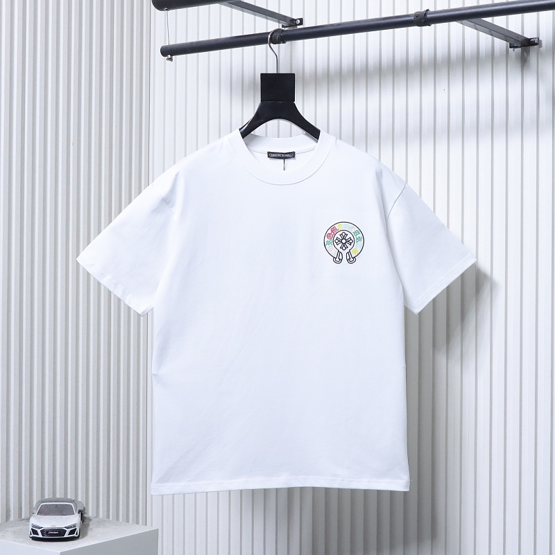 Chrome Hearts Colorful Cross Cluster Colorful Cross Cross Embroidered Short Sleeve T-Shirt Style 1