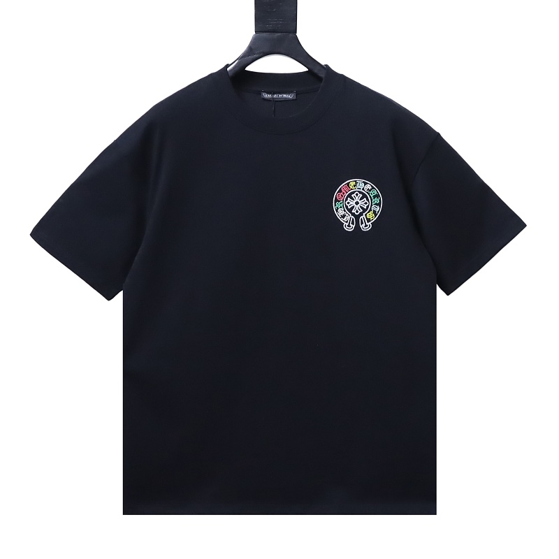 Chrome Hearts Colorful Cross Cluster Colorful Cross Cross Embroidered Short Sleeve T-Shirt Style 2
