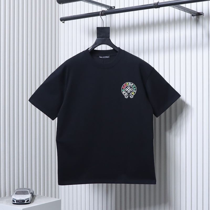 Chrome Hearts Colorful Cross Cluster Colorful Cross Cross Embroidered Short Sleeve T-Shirt Style 2
