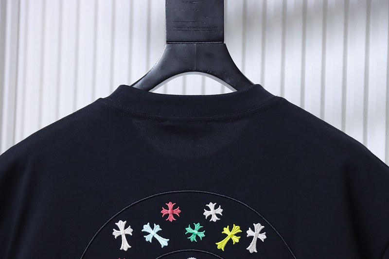 Chrome Hearts Colorful Cross Cluster Colorful Cross Cross Embroidered Short Sleeve T-Shirt Style 2