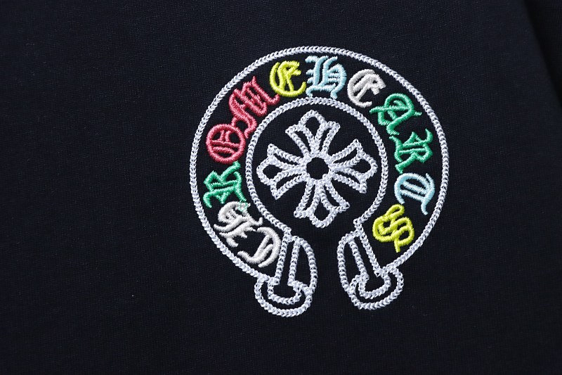 Chrome Hearts Colorful Cross Cluster Colorful Cross Cross Embroidered Short Sleeve T-Shirt Style 2