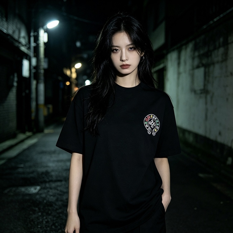 Chrome Hearts Colorful Cross Cluster Colorful Cross Cross Embroidered Short Sleeve T-Shirt Style 2