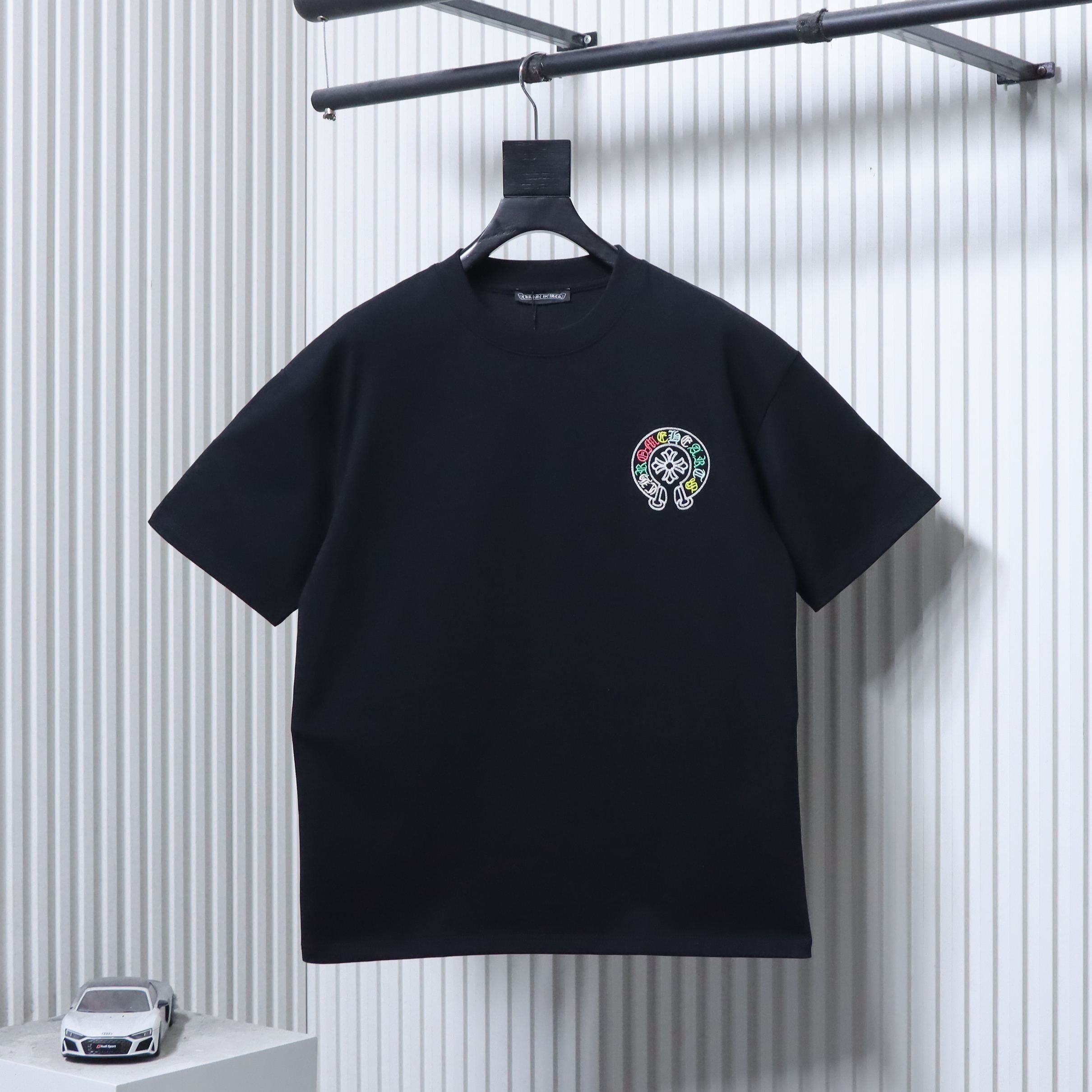 Chrome Hearts Colorful Cross Cluster Colorful Cross Cross Embroidered Short Sleeve T-Shirt Style 2