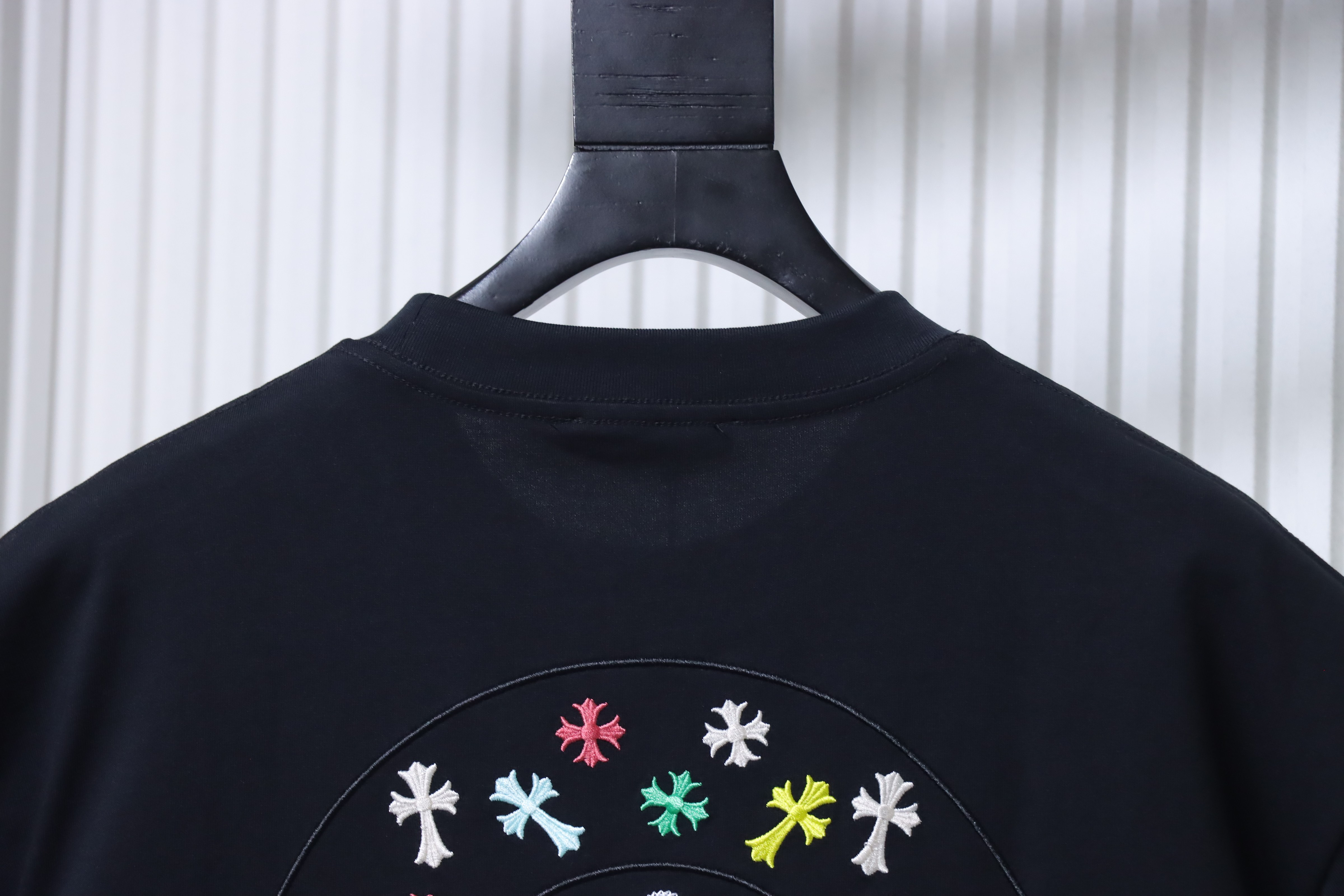 Chrome Hearts Colorful Cross Cluster Colorful Cross Cross Embroidered Short Sleeve T-Shirt Style 2