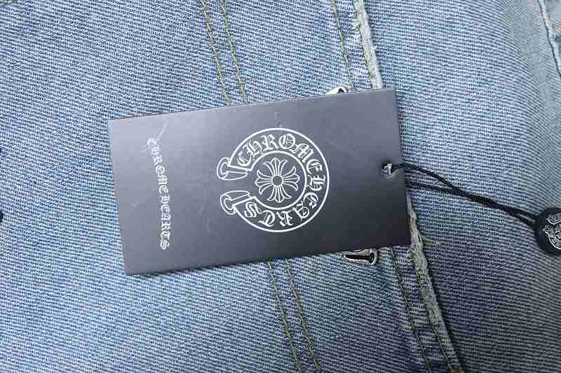 Chrome Hearts Cross Applique Leather Label Cargo Denim Shorts Style 3