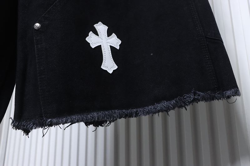 Chrome Hearts Cross Applique Leather Label Cargo Denim Shorts Style 4