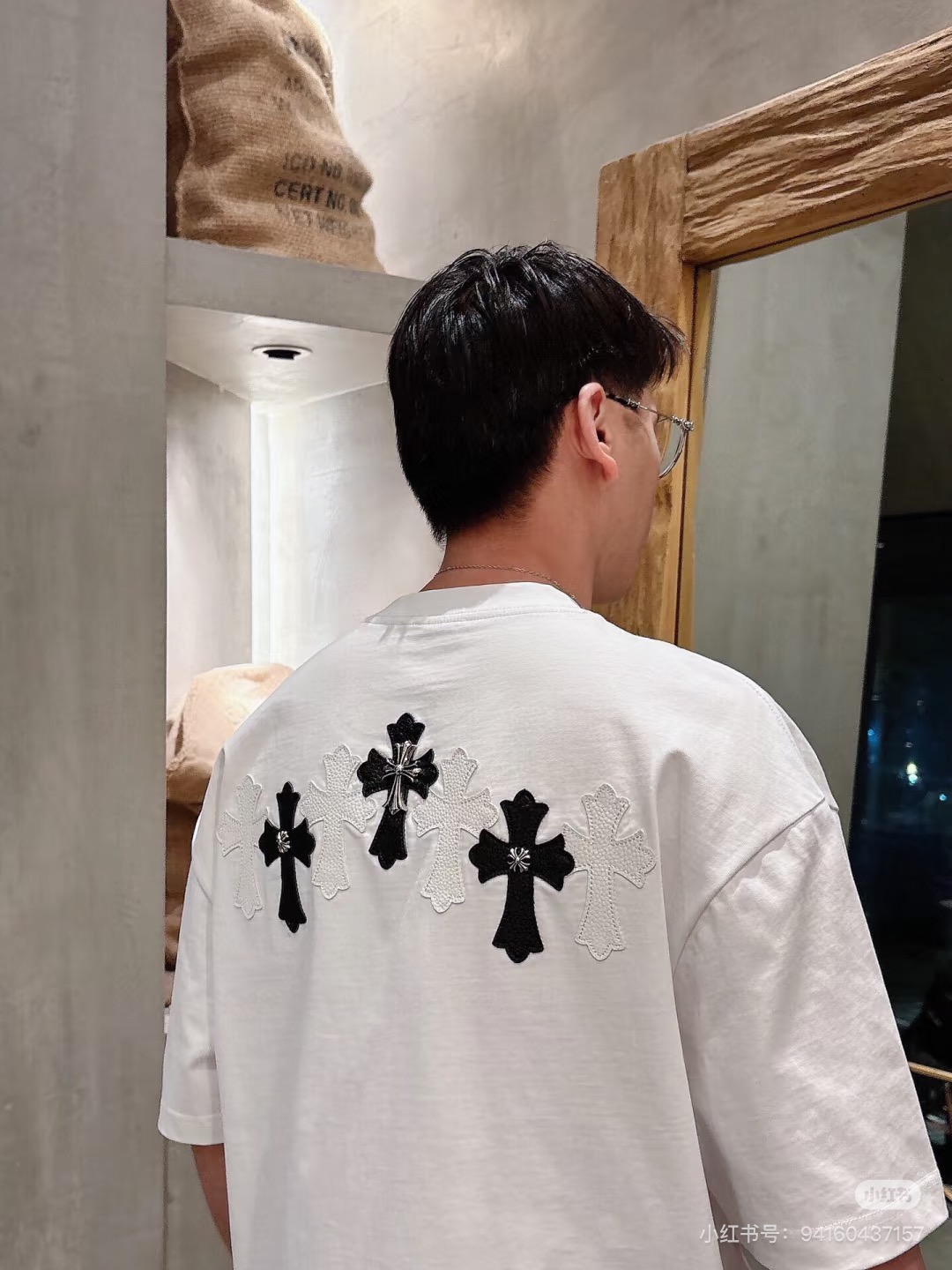 Chrome Hearts Cross Leather Label Hardware Short Sleeve T-Shirt Style 1