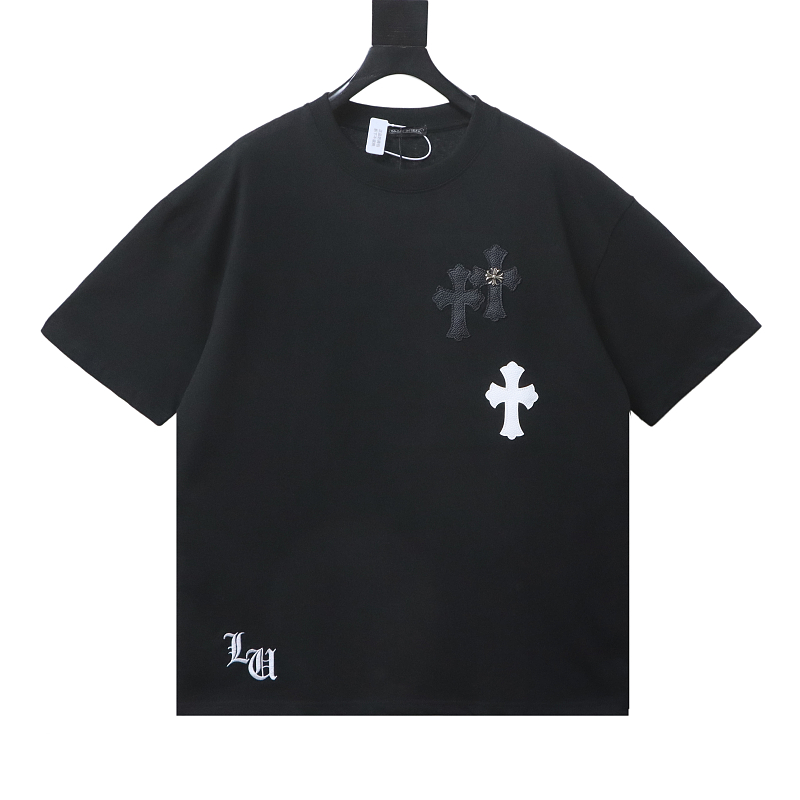 Chrome Hearts Cross Leather Label Hardware Short Sleeve T-Shirt Style 2