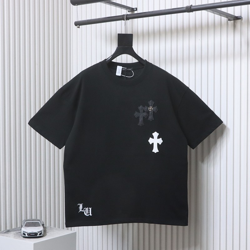 Chrome Hearts Cross Leather Label Hardware Short Sleeve T-Shirt Style 2