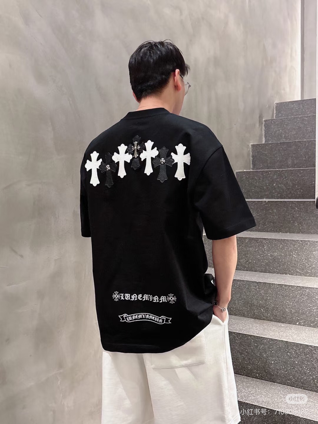 Chrome Hearts Cross Leather Label Hardware Short Sleeve T-Shirt Style 2