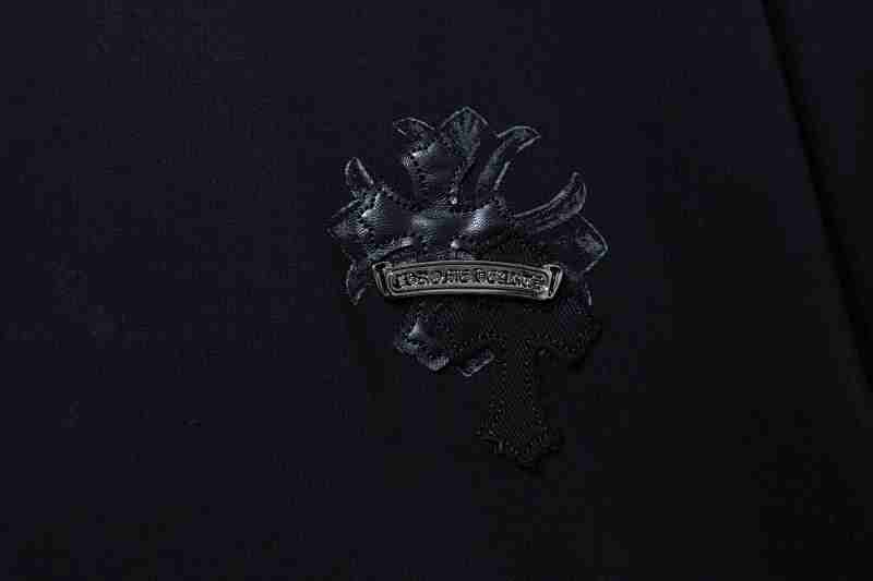 Chrome Hearts Cross Leather Label Label Strip Short Sleeve T-Shirt Style 2
