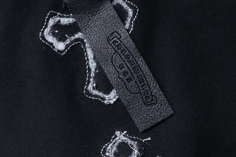 Chrome Hearts Cross Leather Label Label Strip Short Sleeve T-Shirt Style 2