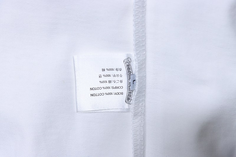 Chrome Hearts Cross Necklace Graphic Gothic Letter Colorblock Short Sleeve T-Shirt Style 1