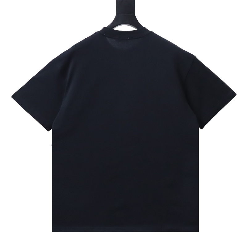 Chrome Hearts Cross Necklace Graphic Gothic Letter Colorblock Short Sleeve T-Shirt Style 2