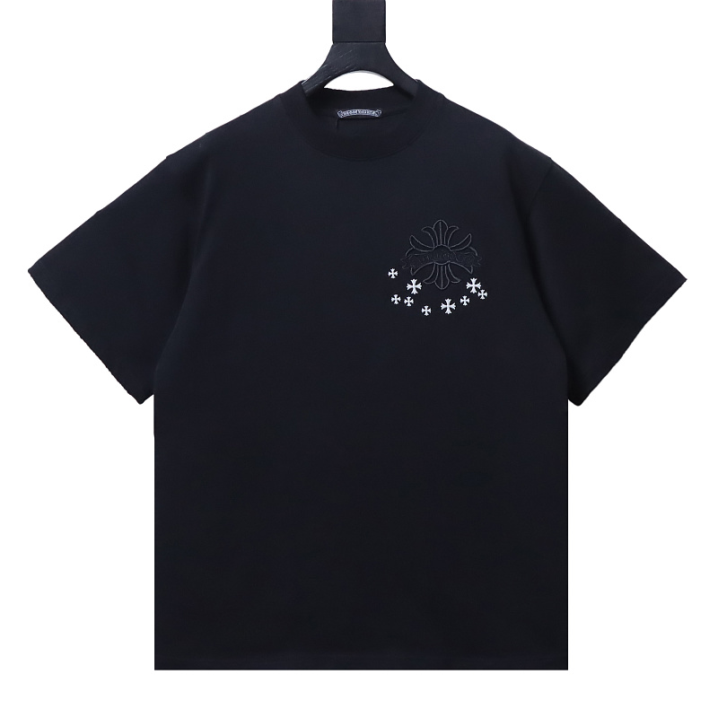 Chrome Hearts Cross Sanskrit Embroidered Short Sleeve T-Shirt Style 1