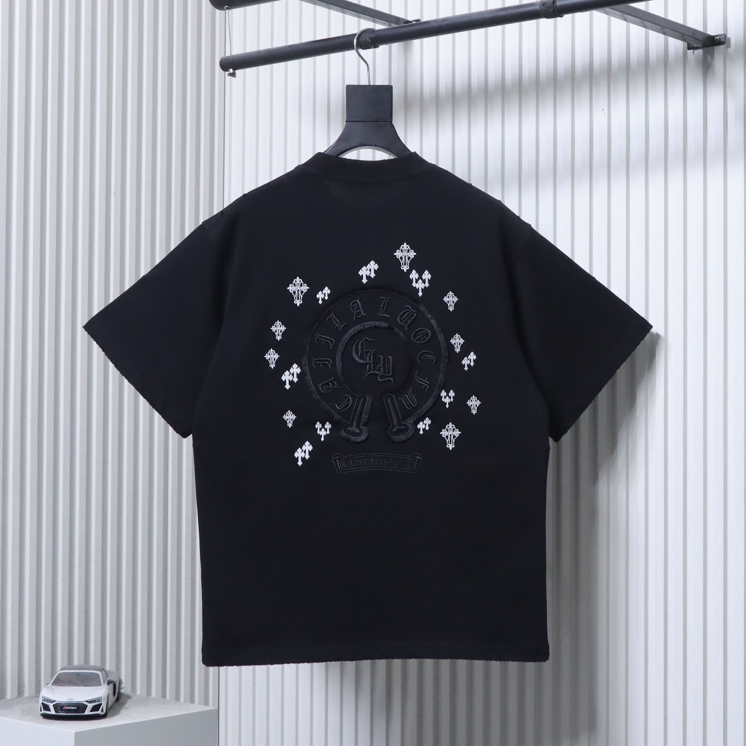 Chrome Hearts Cross Sanskrit Embroidered Short Sleeve T-Shirt Style 1