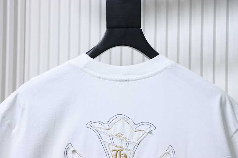 Chrome Hearts Cross Sanskrit Heavy Craft Embroidered Short Sleeve T-Shirt Style 2