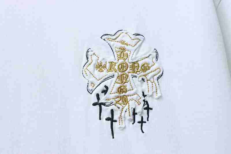 Chrome Hearts Cross Sanskrit Heavy Craft Embroidered Short Sleeve T-Shirt Style 2